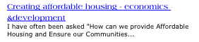 Creating affordable housing - economics